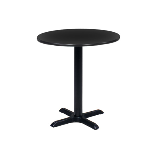 30″ Round Cafe Table - Black with Black Base