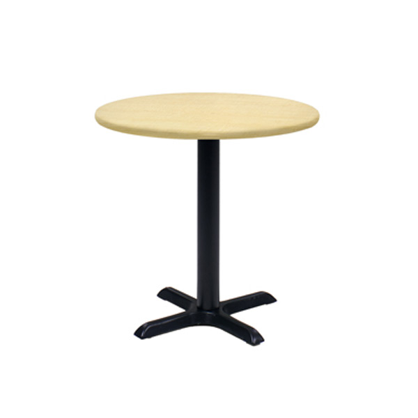 30″ Round Cafe Table - Maple with Black Base