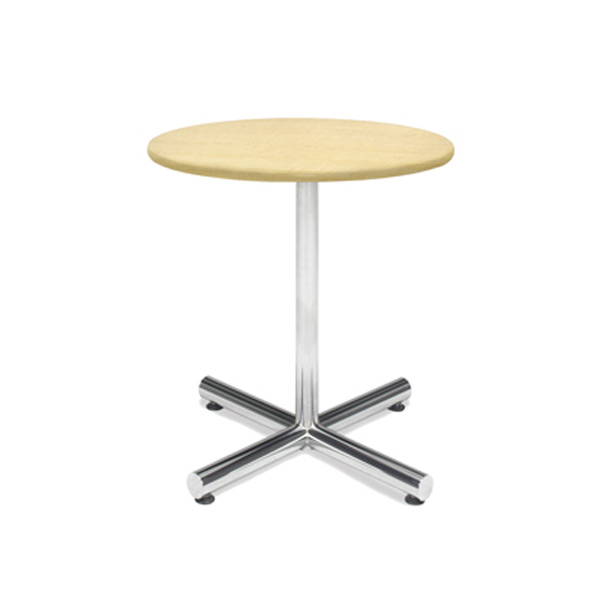 30″ Round Cafe Table - Maple with Chrome Base