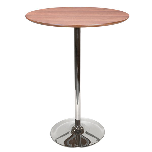32” Round Walnut Bar Table with Tulip Base