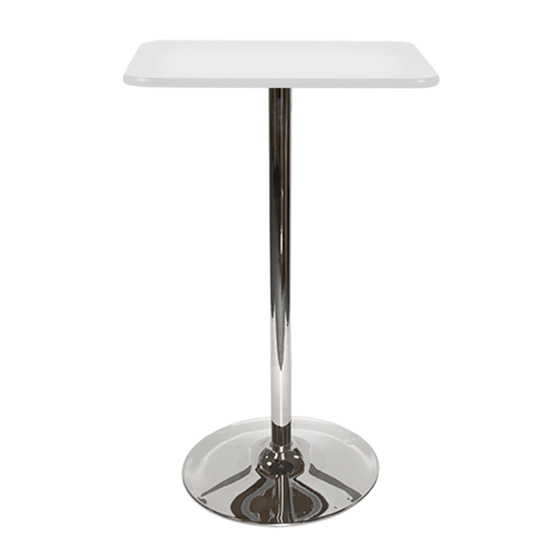 24″ Square Bar Table - White With Tulip Base